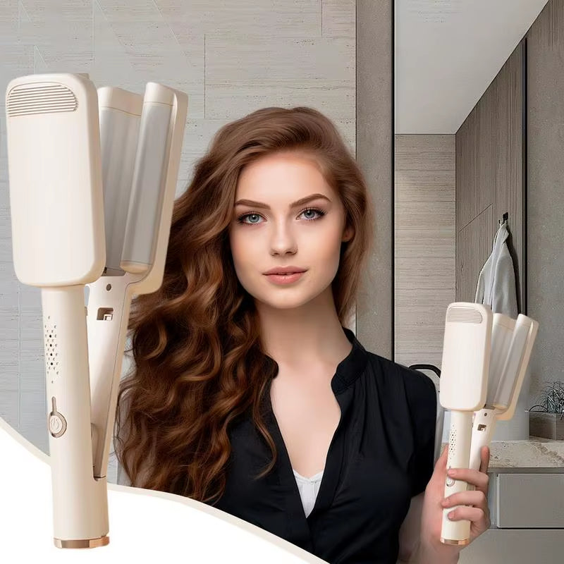 Waver Hair Crimper 4 Modes Adjustable Waver Hair Styling Tool 32Mm Ionic Curling Iron Wand Anti-Scald Deep Waver Hair Curler