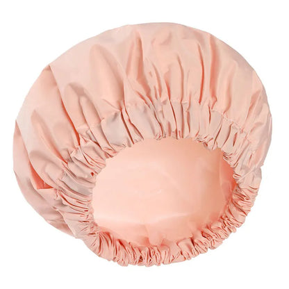 Women'S Fashion Bonnet Soft Double Layer Button Adjustable Hair Hat for Daily Home Comfortable Sleep Hat Shower Caps